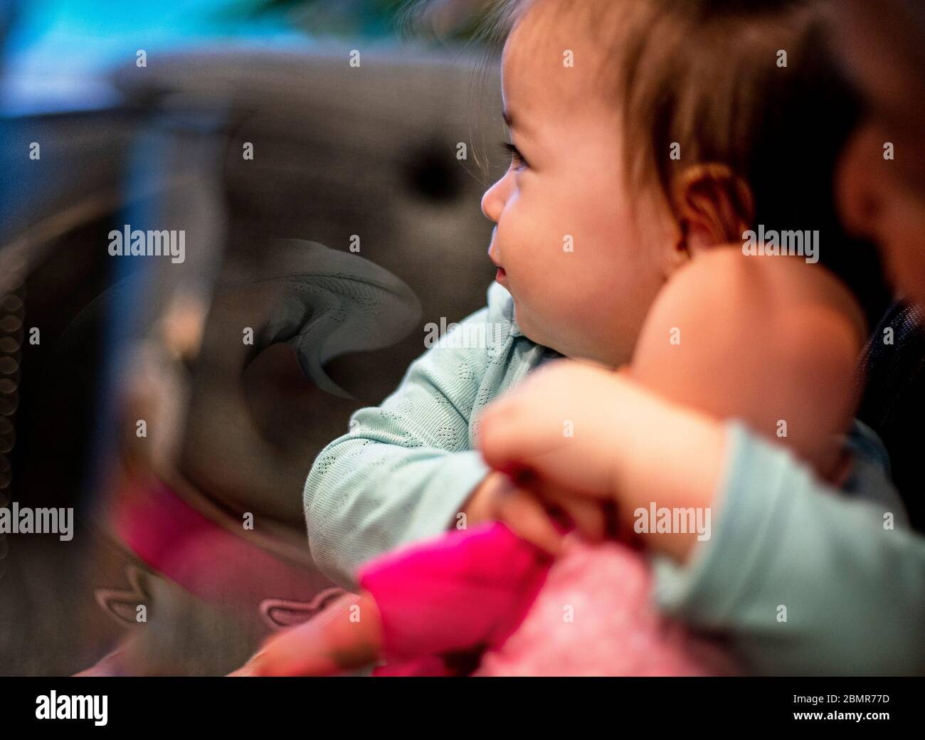 Young child hugs her doll Stock Photo - Alamy