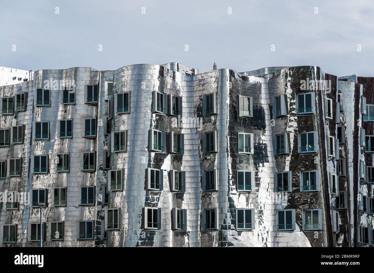 Dusseldorf, Germany - August 11, 2019: View at Gehry Neuer Zollhof buildings Stock Photo