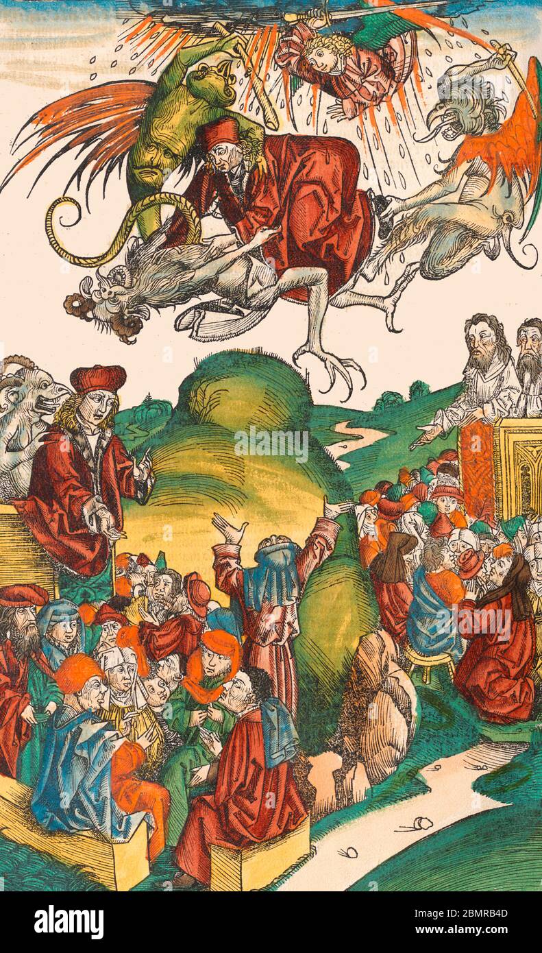 The death of the Antichrist - 1493 Stock Photo