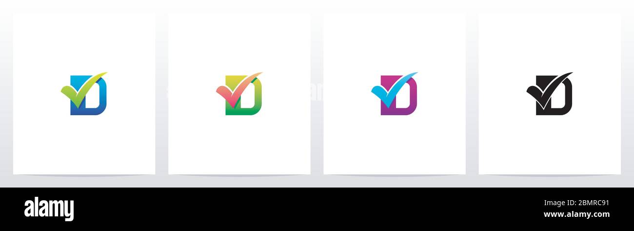 Tick Mark On Letter Logo Design D Stock Vector Image & Art - Alamy