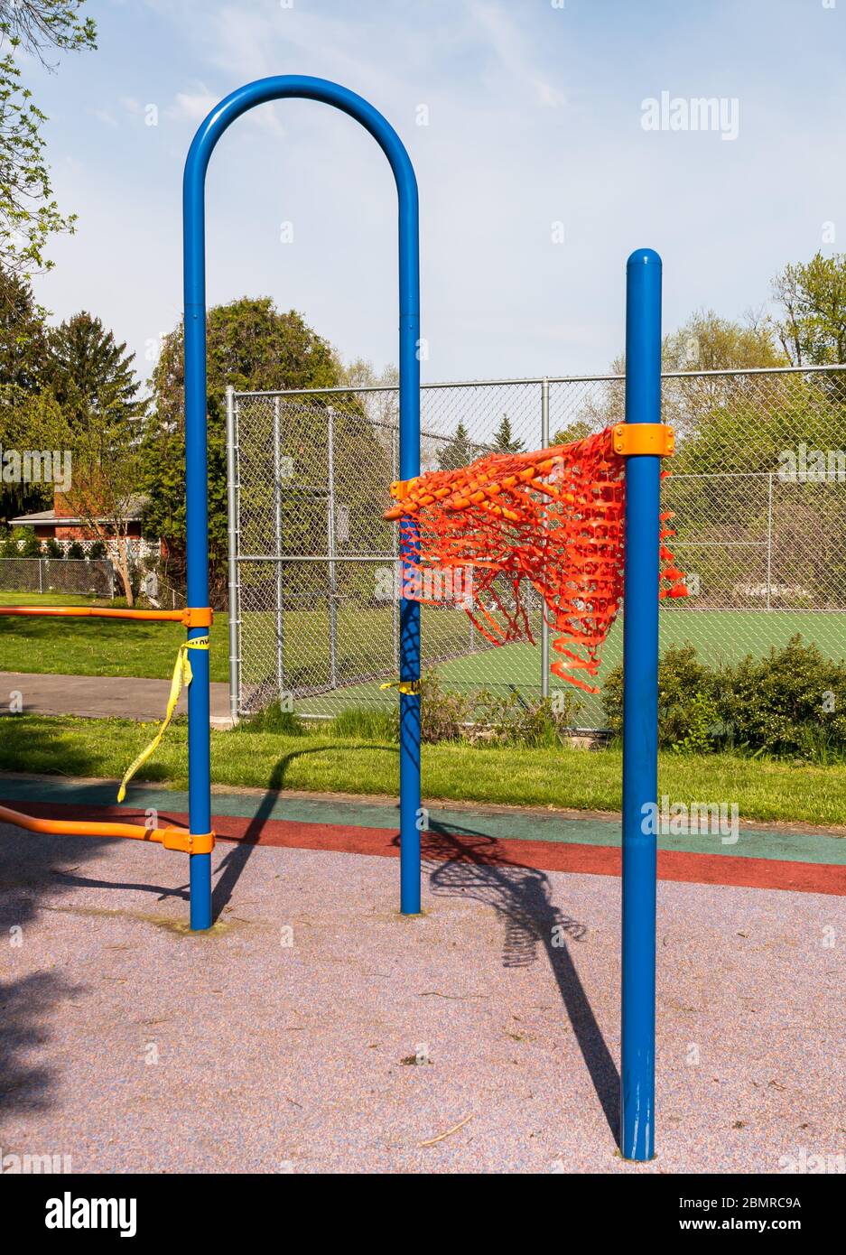 Playground equipment closed and roped off due to the Covid 19 pandemic