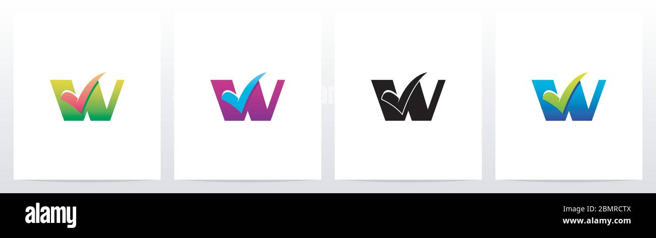 Tick Mark On Letter Logo Design W Stock Vector