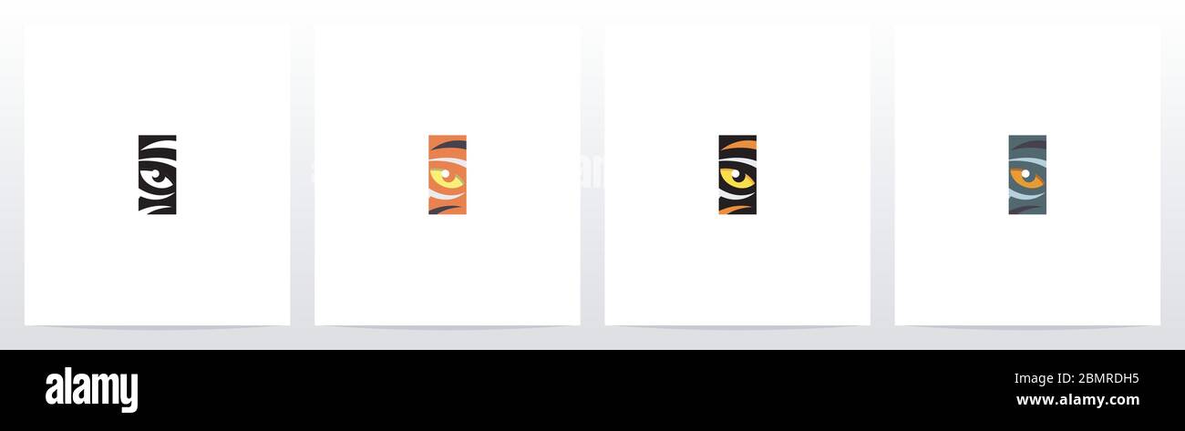 Tiger Eye Inside Letter Logo Design I Stock Vector