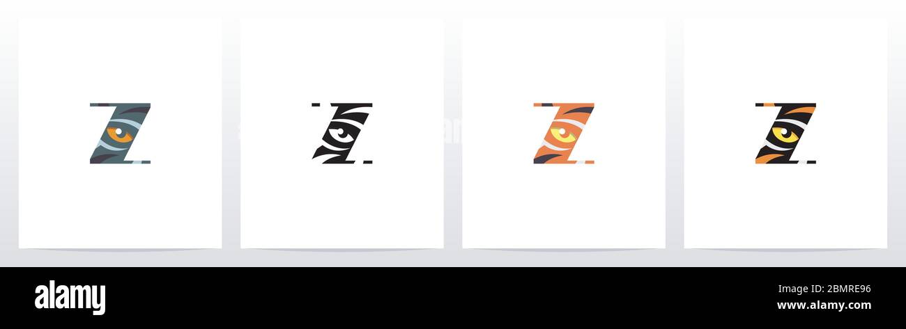 Tiger Eye Inside Letter Logo Design Z Stock Vector