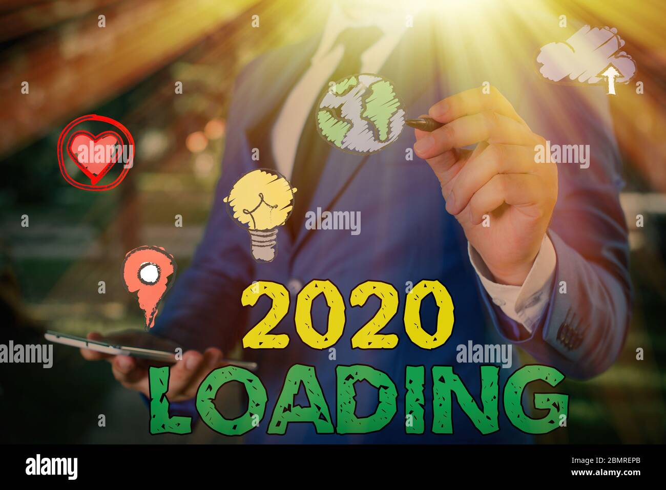 Writing note showing 2020 Loading. Business concept for Advertising the ...