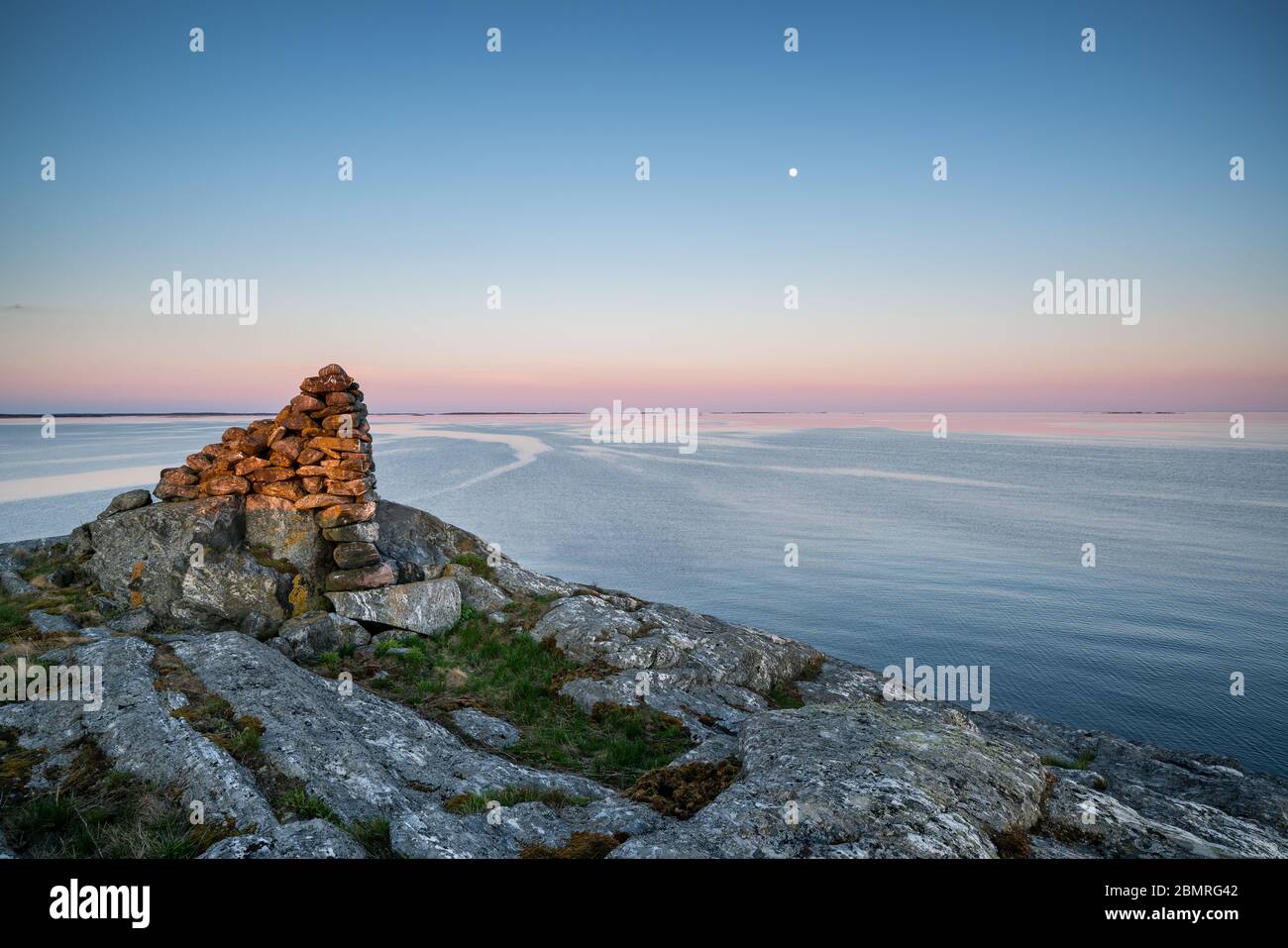 Sunset at Ryssklobben island, Inkoo, Finland Stock Photo