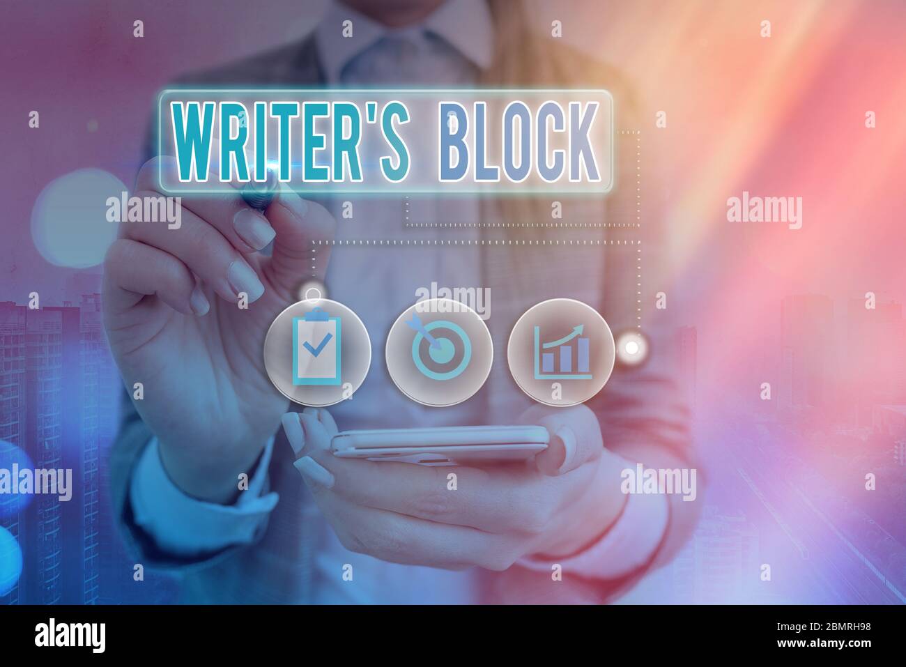 Writing note showing Writer S Block. Business concept for Condition of being unable to think of what to write Stock Photo