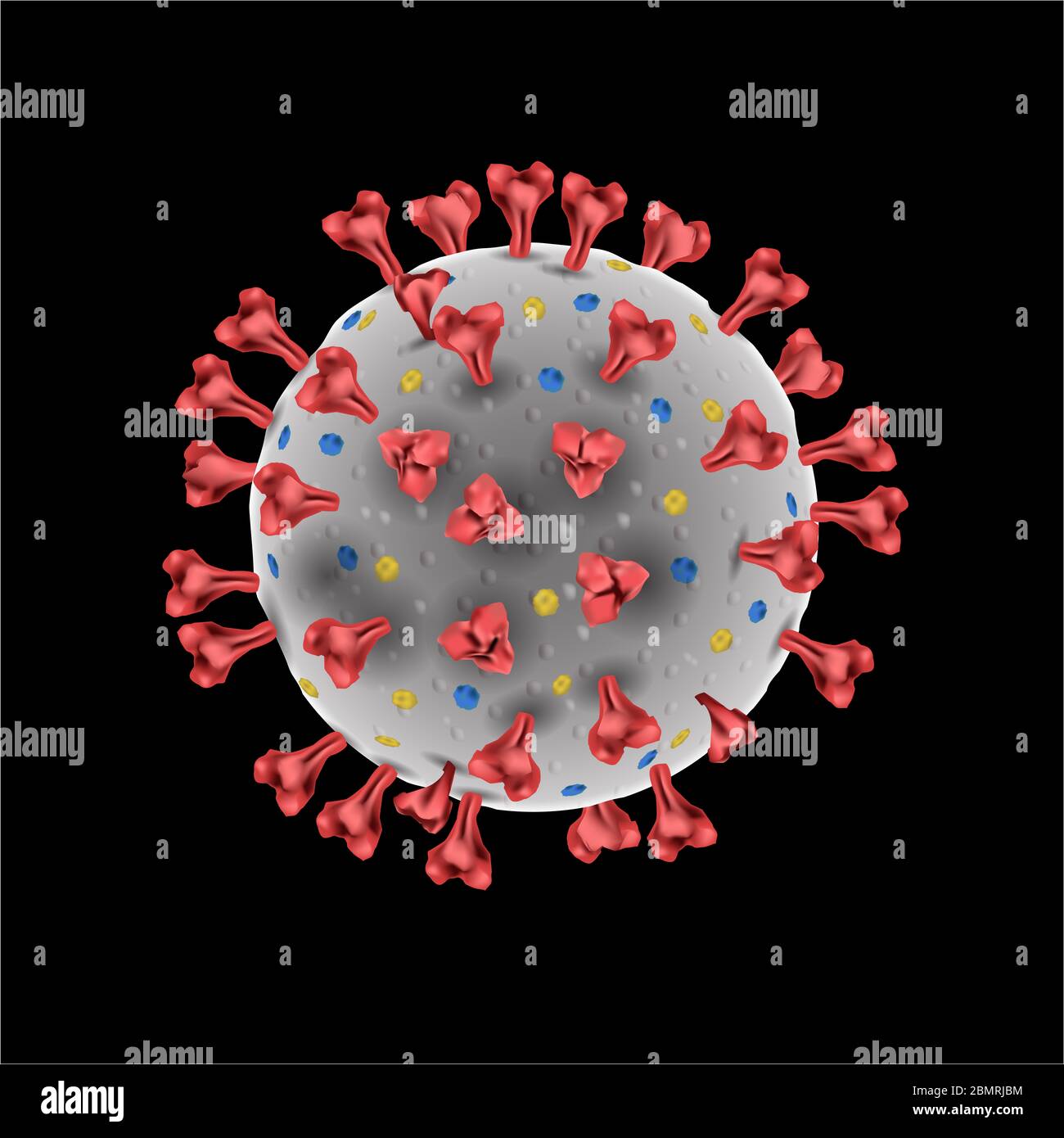 covid19 pandemic coronavirus vector art red gray orange blue Stock Photo