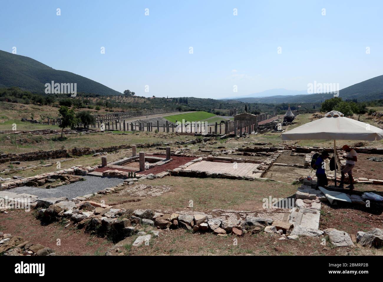Archeologists at work on Roman villa, Messini, Greece Stock Photo