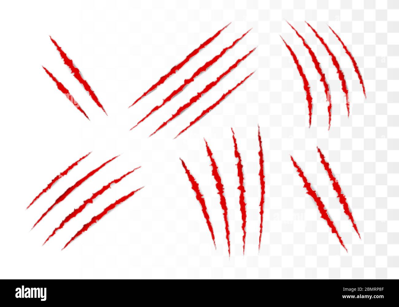 Set of scratches. Animals claw attack. Vector illustration Stock Vector
