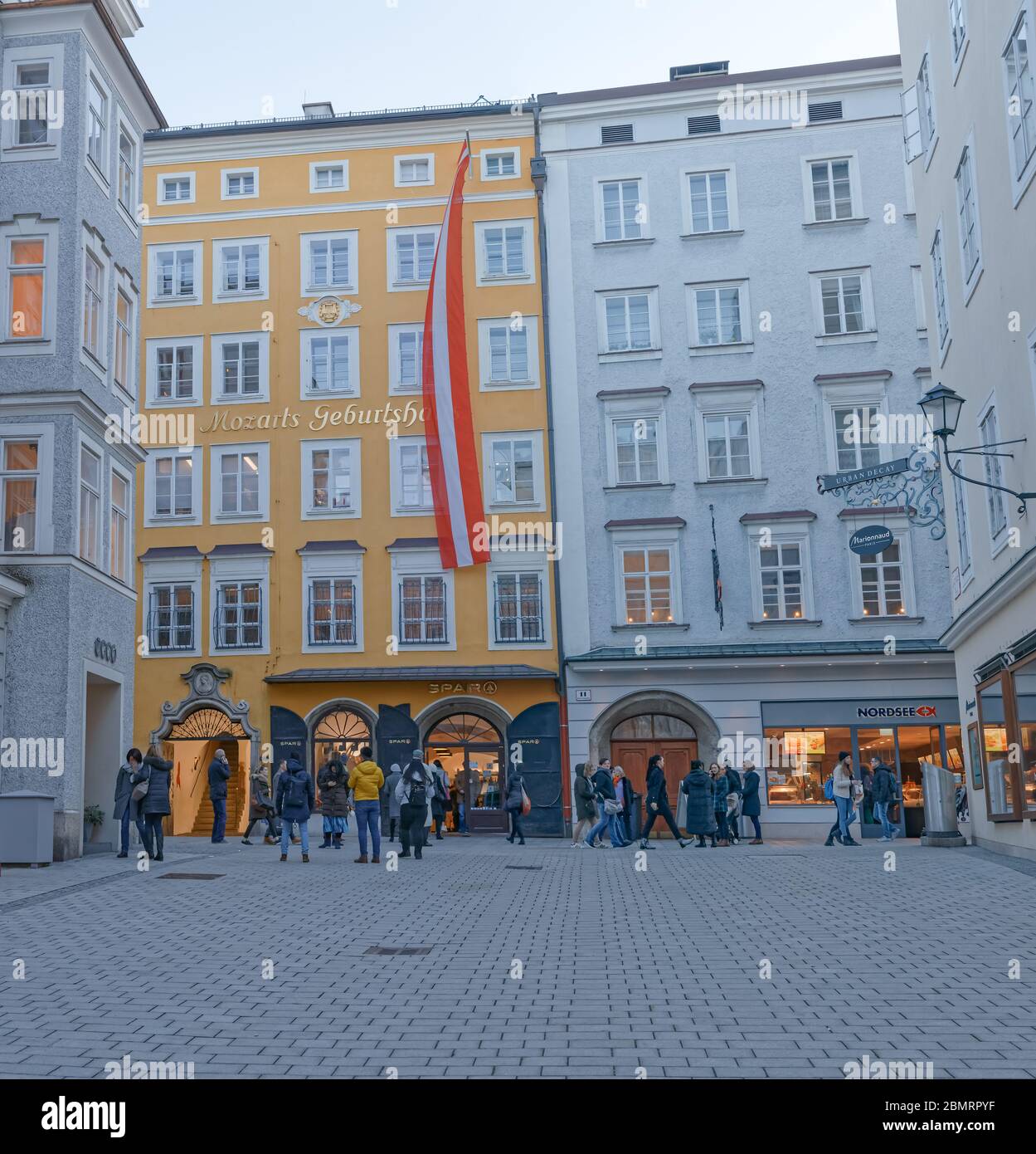 Birth house of Wolfgang Amadeus Mozart in Salzburg Austria Stock Photo ...