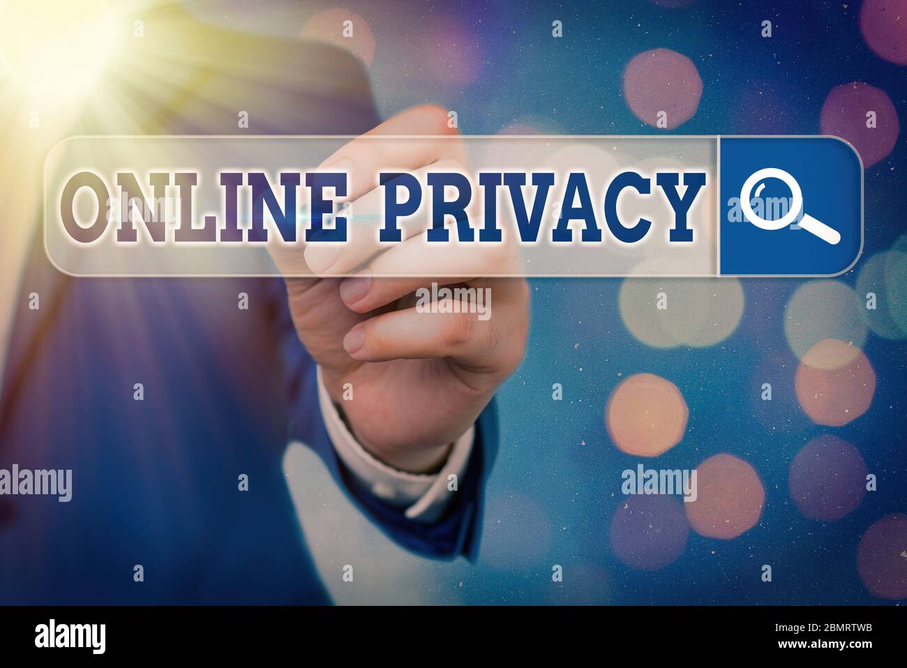 Handwriting text Online Privacy. Conceptual photo Security level of an individualal data published via the Internet Stock Photo