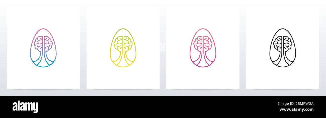 Tree Of Brain Logo Design Stock Vector