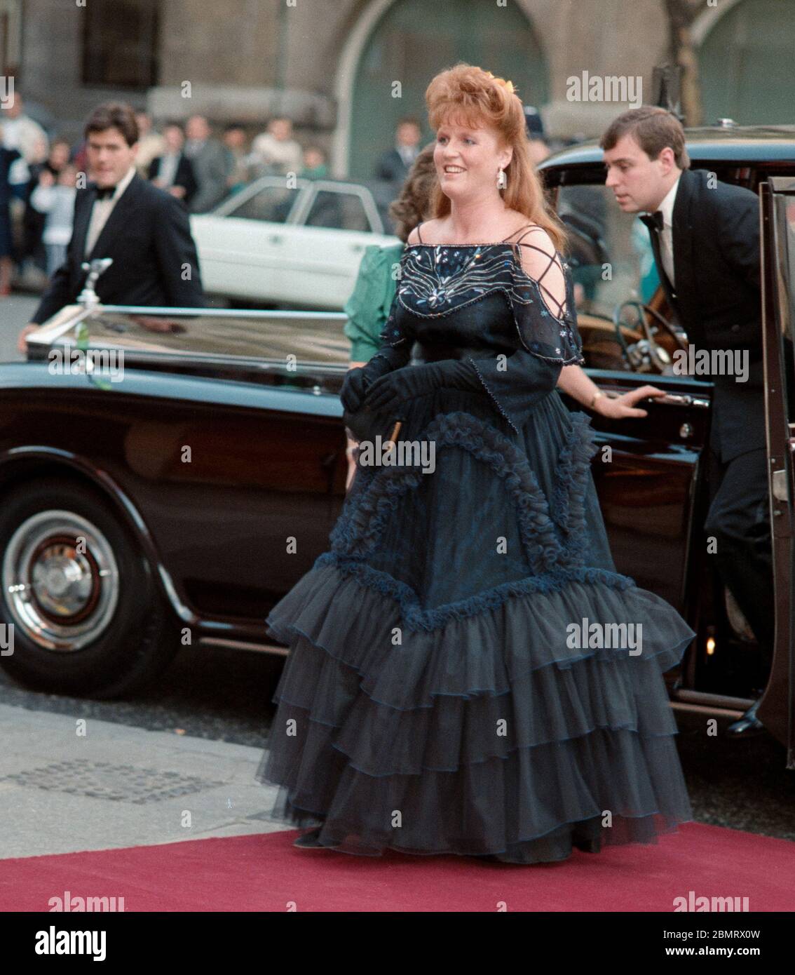 LONDON, UK. May 2, 1988: Sarah, Duchess of York, and Prince Andrew, Duke of York, attend a gala charity performance of 'Back With A Vengeance' at the Strand Theatre, London.  File photo © Paul Smith/Featureflash Stock Photo