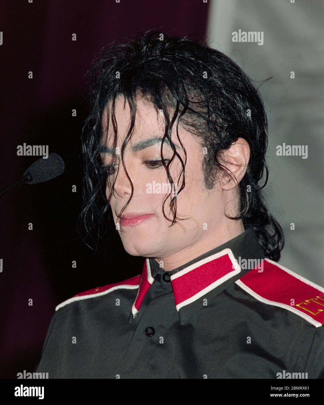 LOS ANGELES, CA. January 26, 1993: Pop superstar Michael Jackson at NFL press conference in Los Angeles.  File photo © Paul Smith/Featureflash Stock Photo