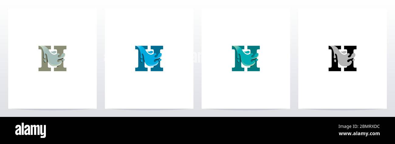 Water Coming Out From Letter Logo Design H Stock Vector Image & Art - Alamy