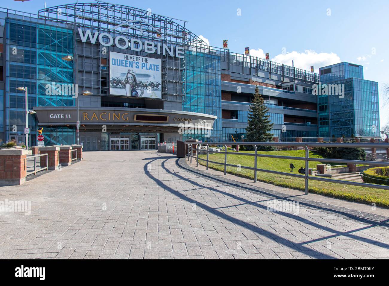 Empty front entrance to Woodbine Casino and Racetrack, closed during the global COVID-19 Coronavirus pandemic. Stock Photo