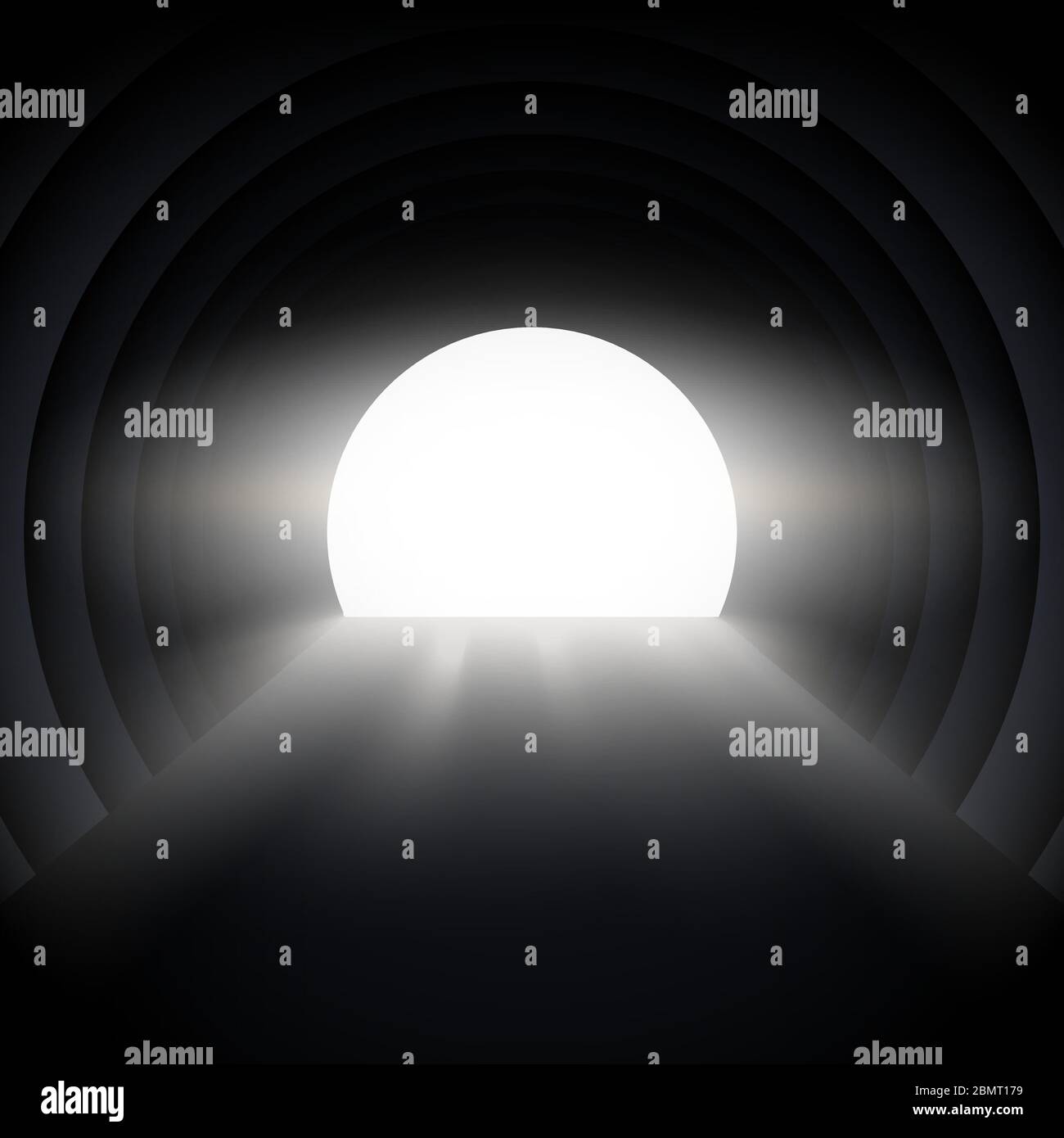light at the end of the tunnel Stock Vector