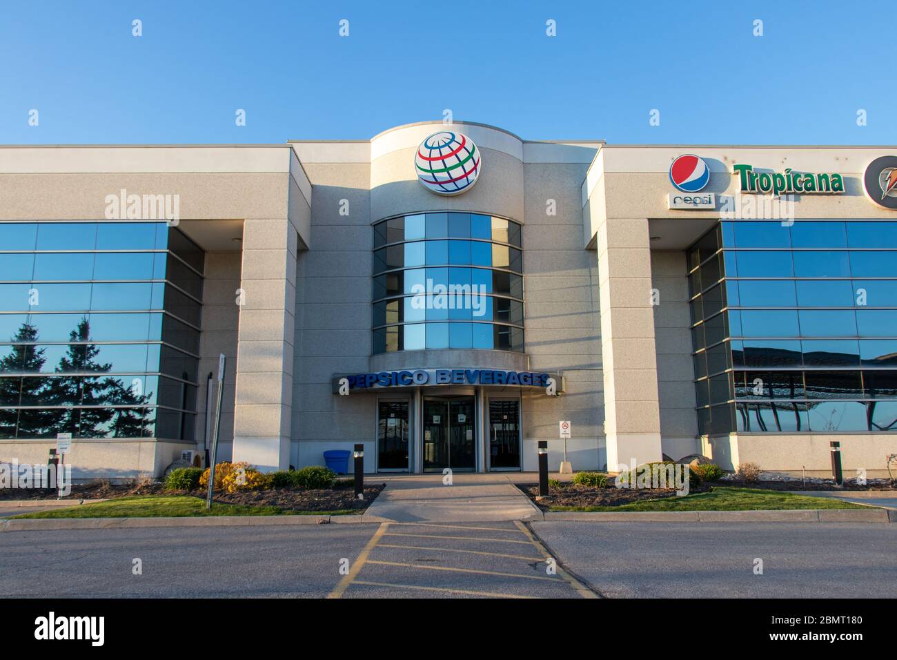 PepsiCo Beverages Canada office front entrance seen on a clear day. Stock Photo