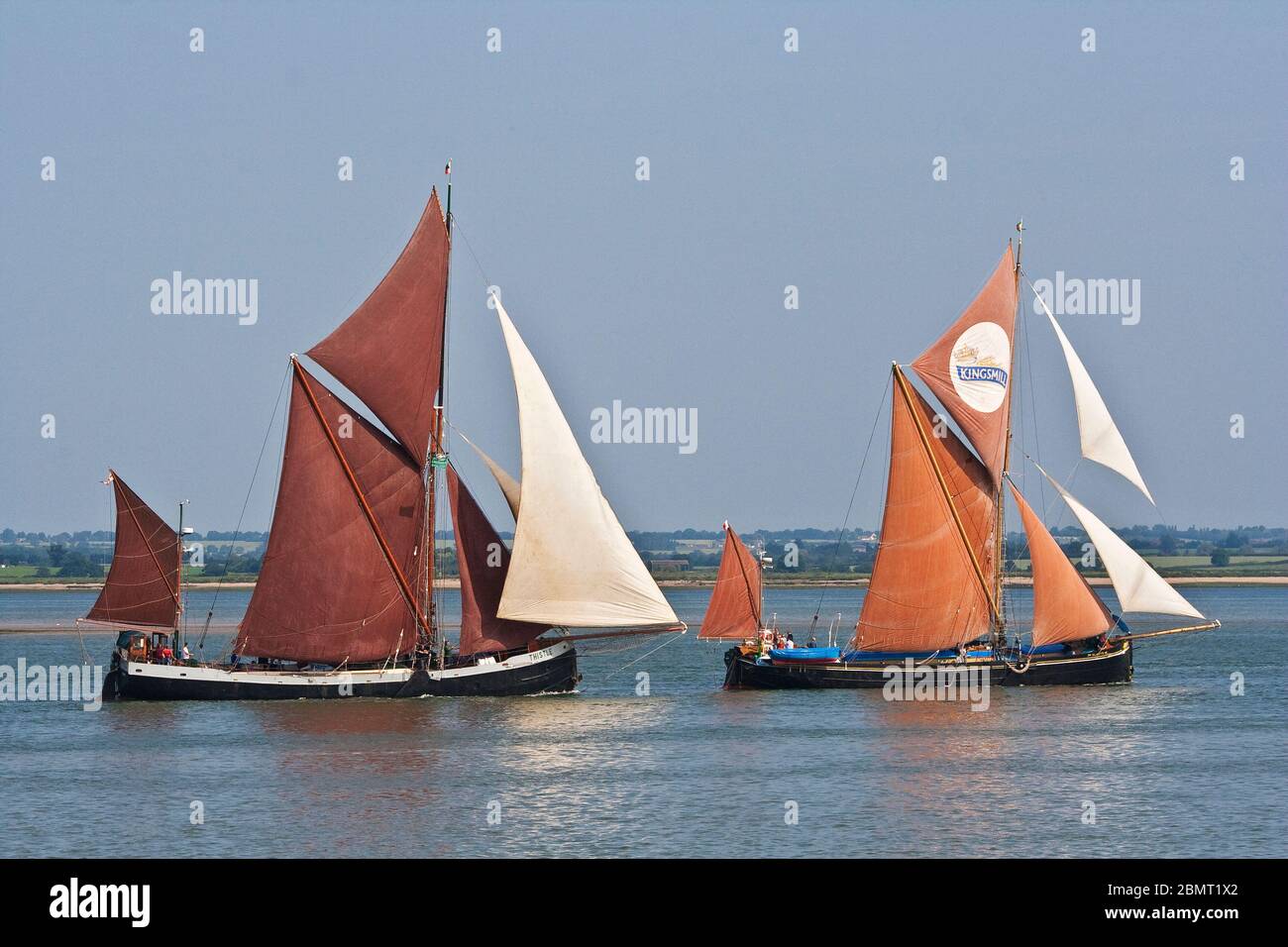 The Thames sailing barges Thistle and Gladys in full sail Stock Photo