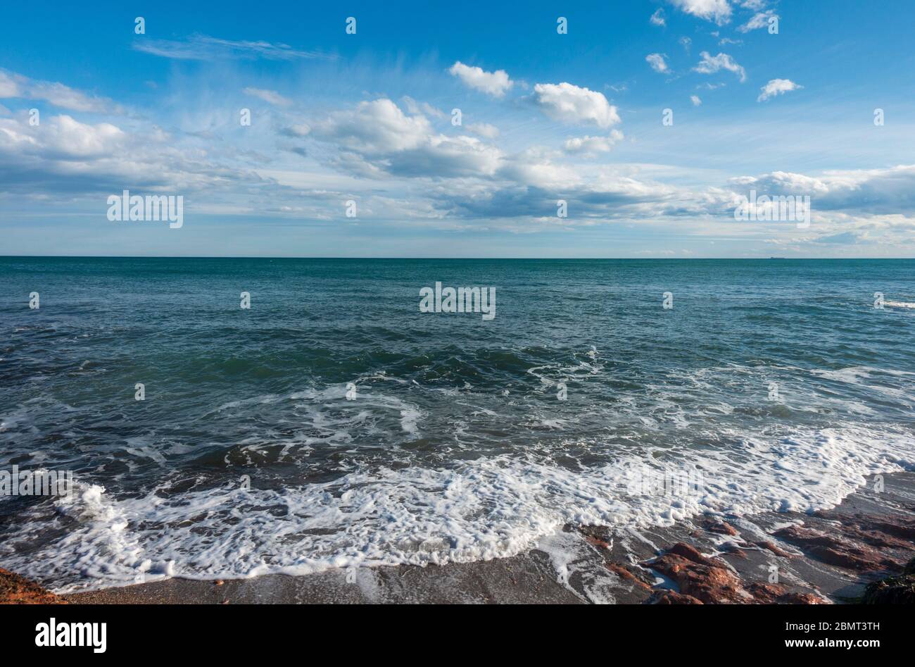 The coast of renega a clear day in Oropesa, Spain Stock Photo
