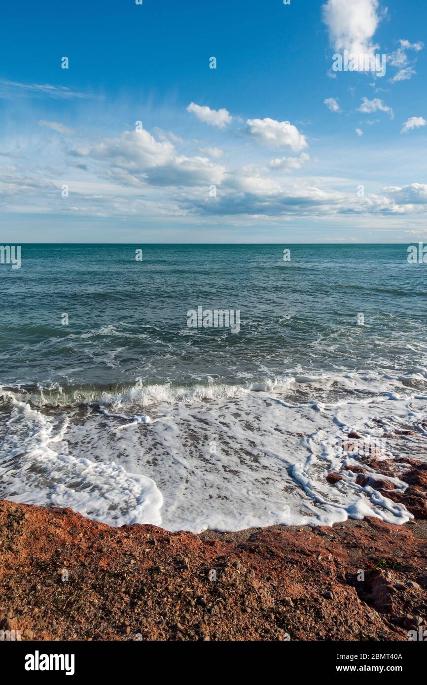 The coast of renega a clear day in Oropesa, Spain Stock Photo