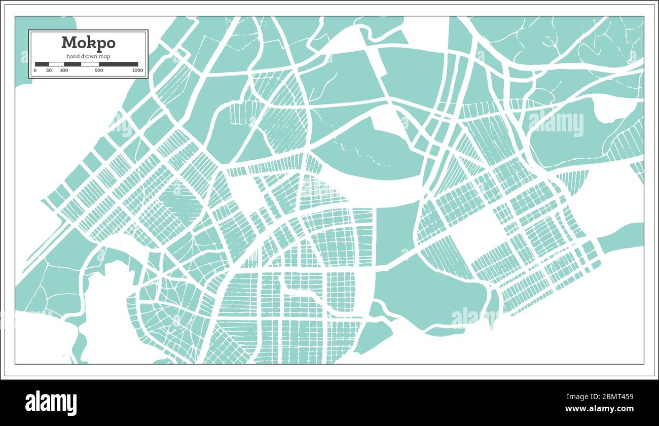 Mokpo South Korea Map Mokpo South Korea City Map In Retro Style. Outline Map. Vector Illustration  Stock Vector Image & Art - Alamy