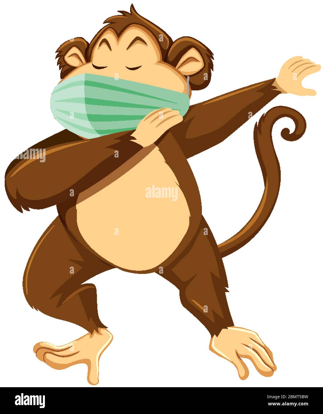 Monkey cartoon character wearing mask illustration Stock Vector Image ...