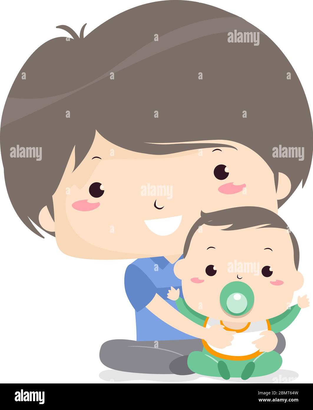 Illustration of a Kid Boy with His Little Baby Brother Using Pacifier Stock Photo - Alamy Illustration of a Kid Boy with His Little Baby Brother Using Pacifier Stock Photo - Alamy