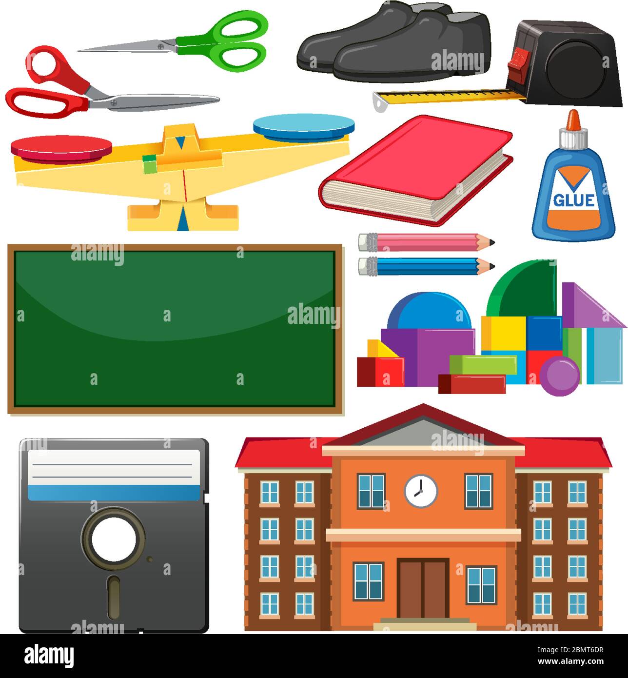 Set of stationary tools and school illustration Stock Vector Image & Art Alamy