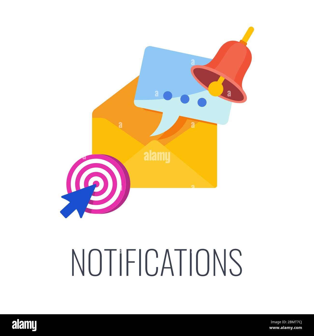 Notifications. Email in mailbox. Flat vector illustration Stock Vector