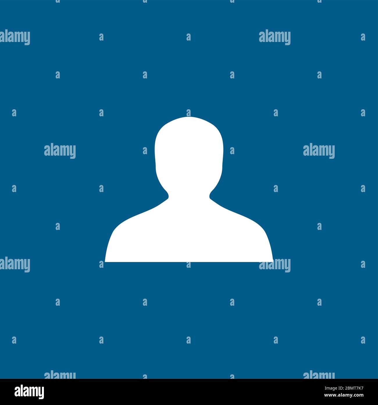 Avatar Icon On Blue Background. Blue Flat Style Vector Illustration ...
