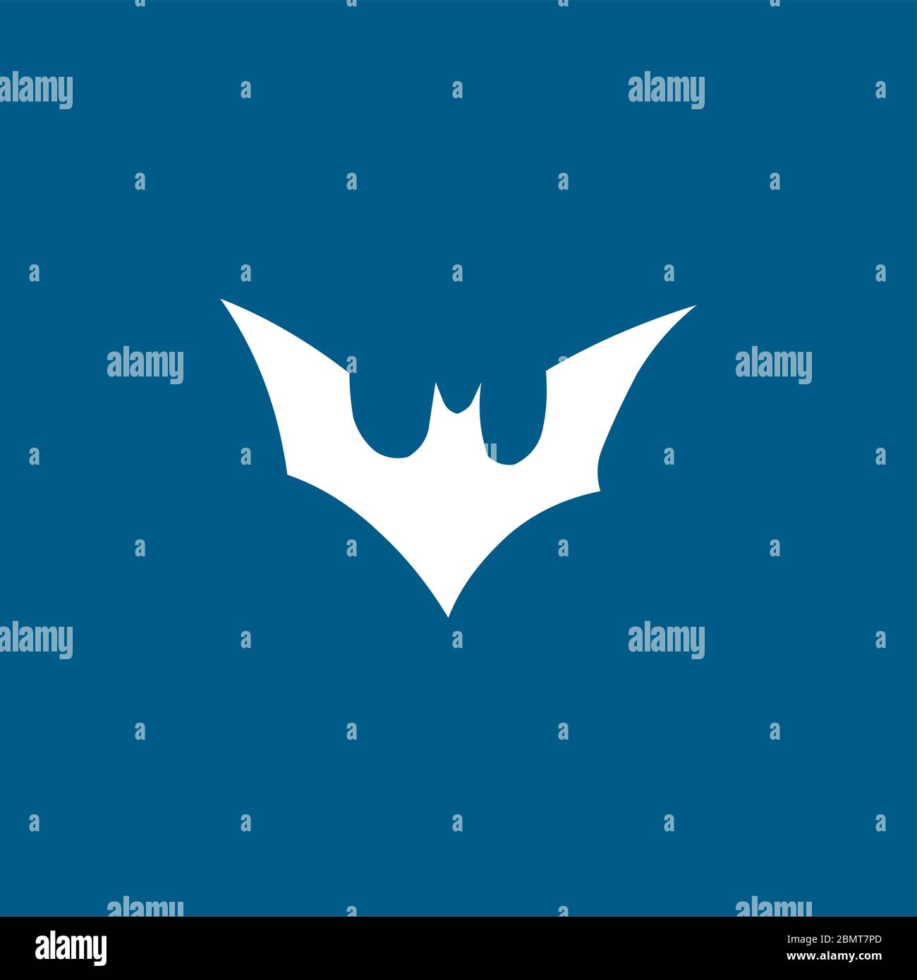 Bat Icon On Blue Background. Blue Flat Style Vector Illustration Stock ...