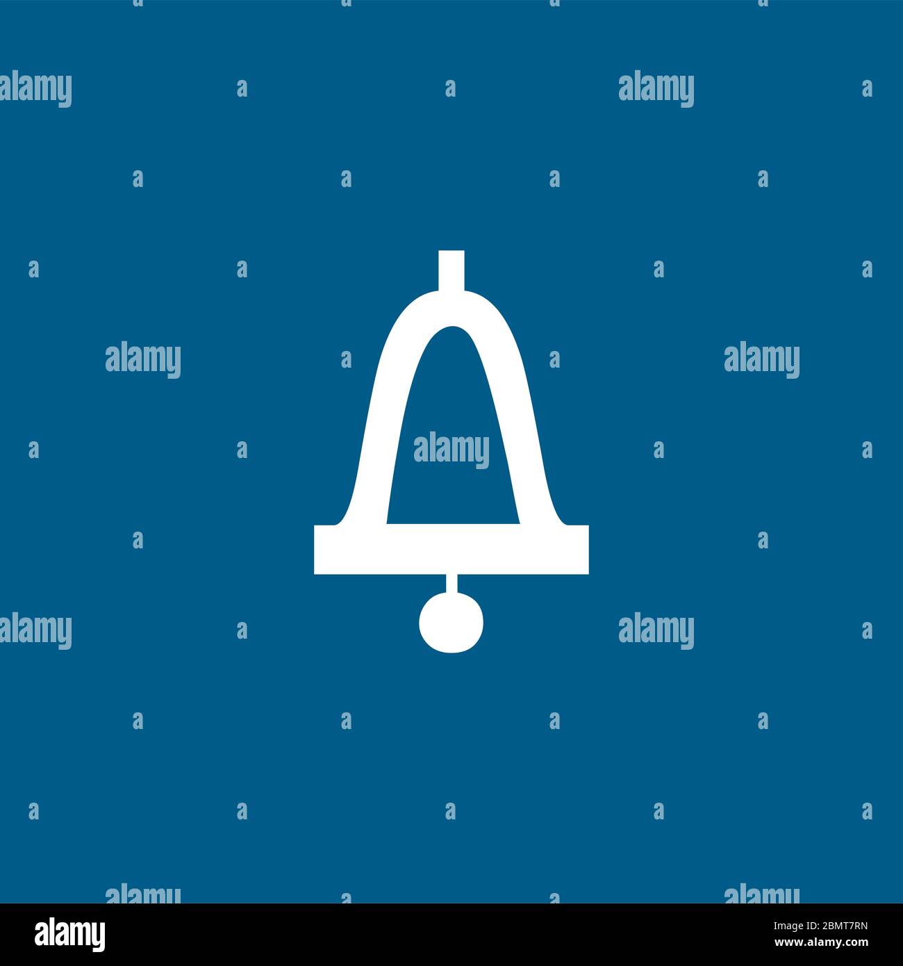 Bell Icon On Blue Background. Blue Flat Style Vector Illustration Stock ...