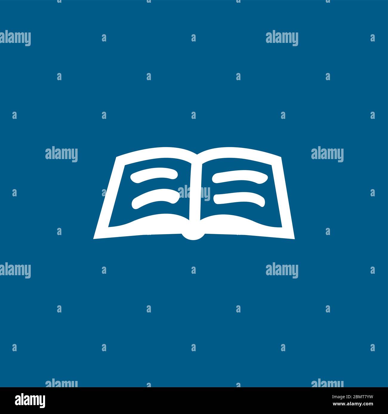 Book Icon On Blue Background. Blue Flat Style Vector Illustration Stock ...