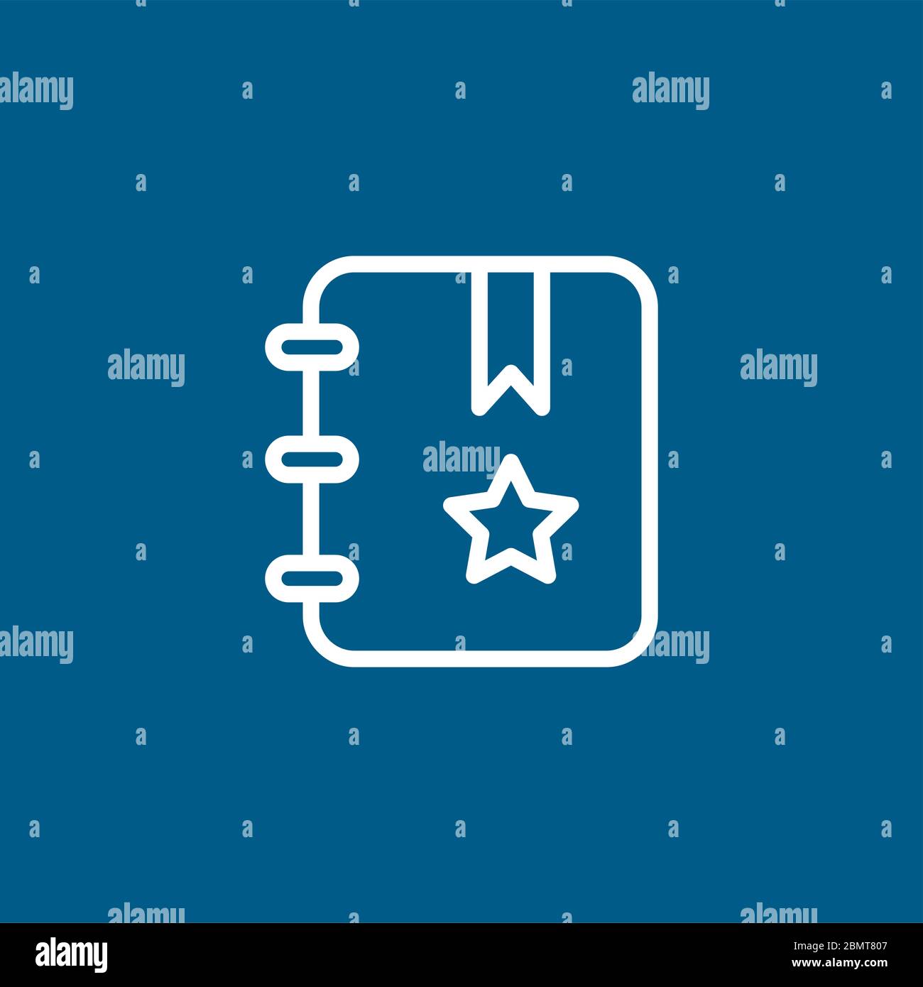 Bookmark Line Icon On Blue Background. Blue Flat Style Vector ...