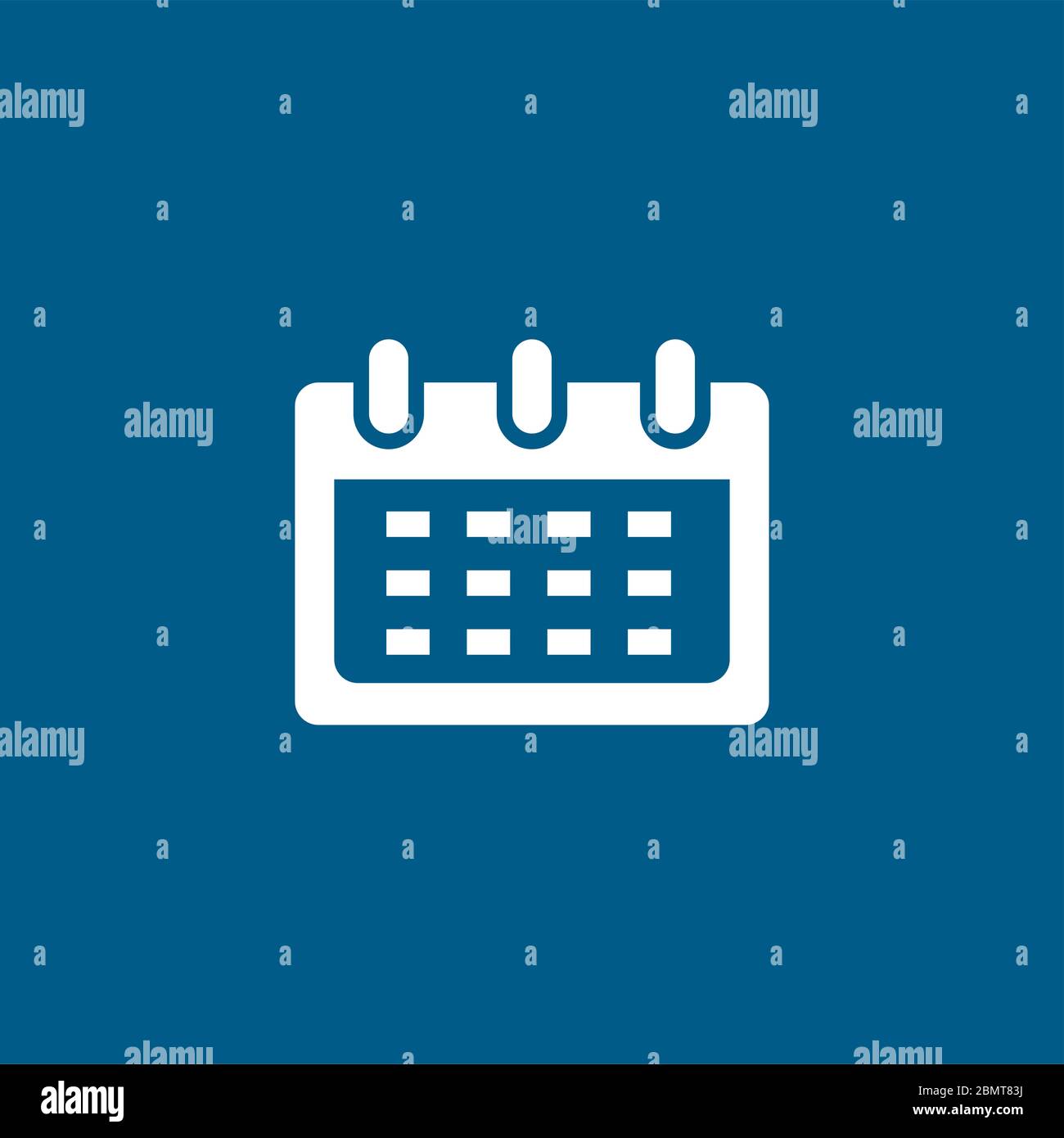 Calendar Icon On Blue Background. Blue Flat Style Vector Illustration ...