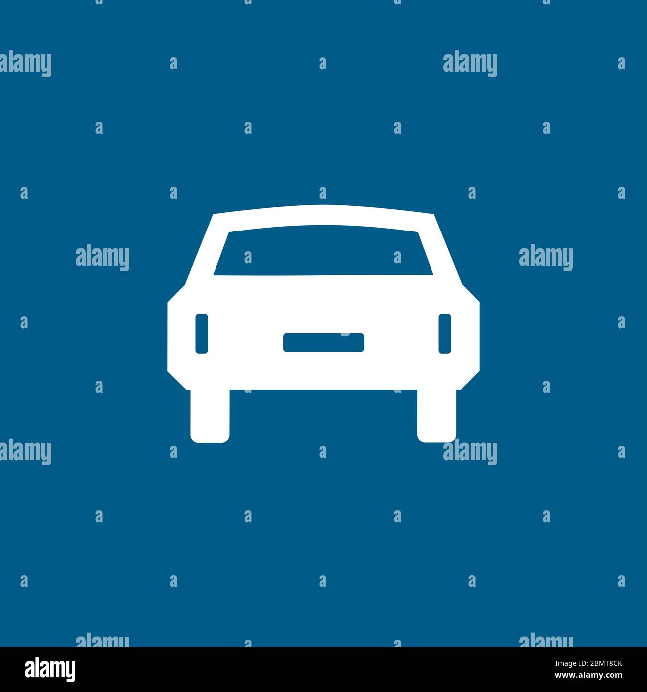 Car Icon On Blue Background. Blue Flat Style Vector Illustration Stock ...