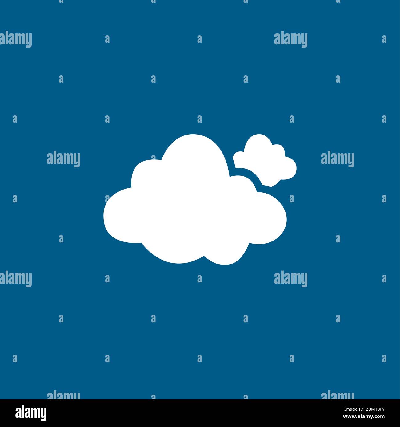 Cloud Icon On Blue Background. Blue Flat Style Vector Illustration ...