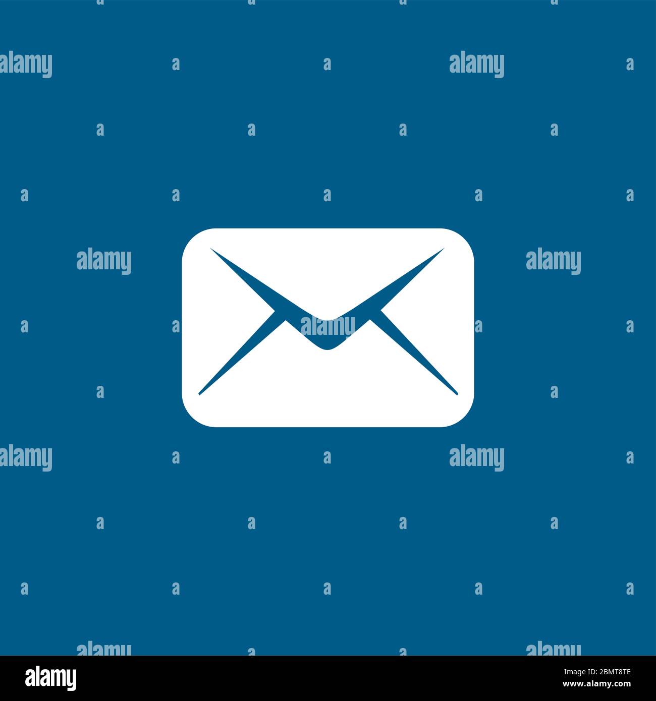 Email Icon On Blue Background. Blue Flat Style Vector Illustration ...