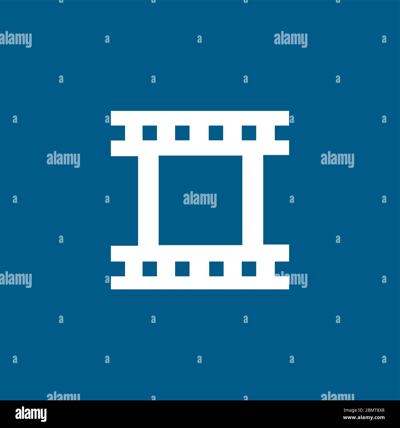 Film Strip Icon On Blue Background. Blue Flat Style Vector Illustration ...