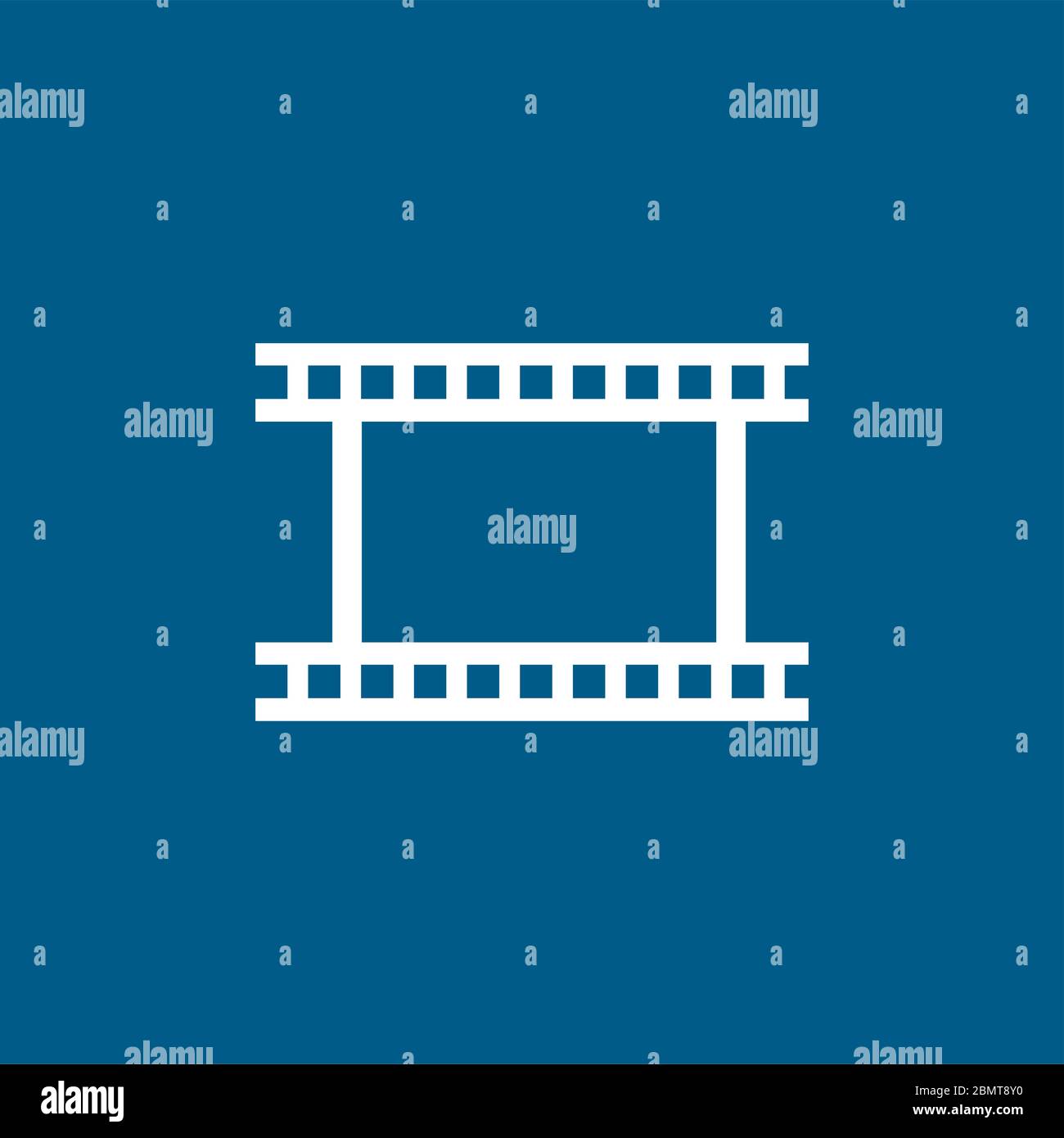 Film Strip Icon On Blue Background. Blue Flat Style Vector Illustration ...