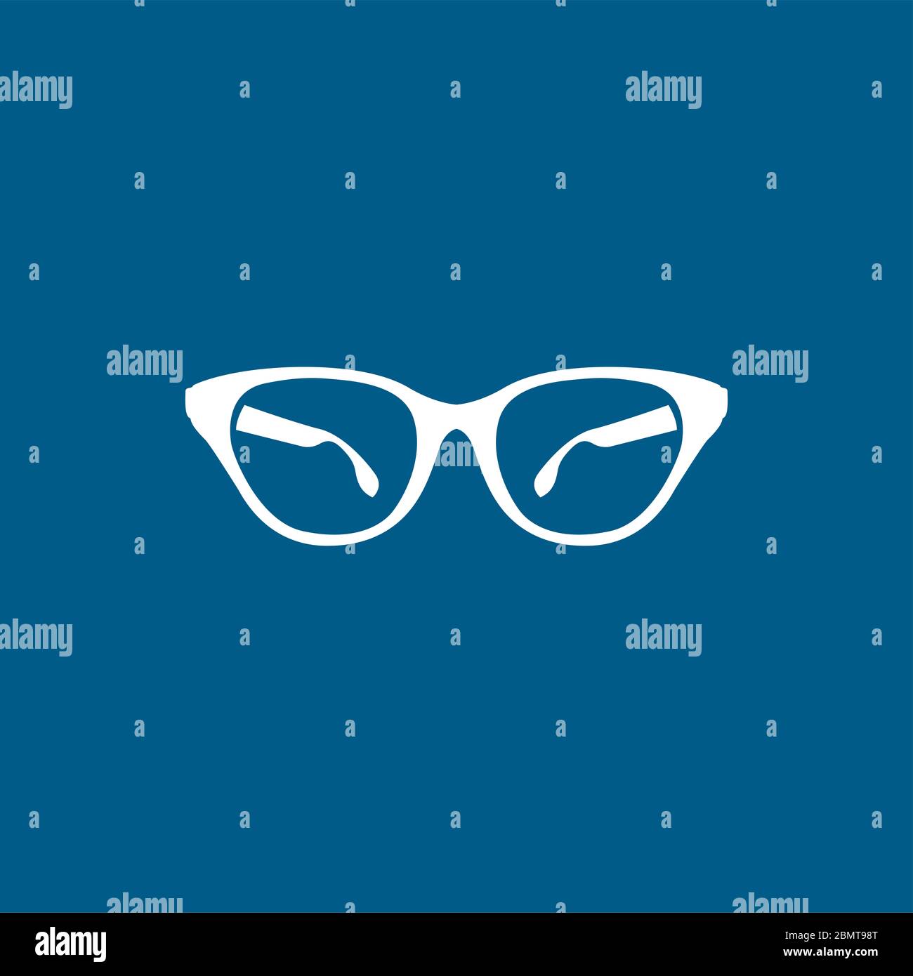 Glasses Icon On Blue Background. Blue Flat Style Vector Illustration ...