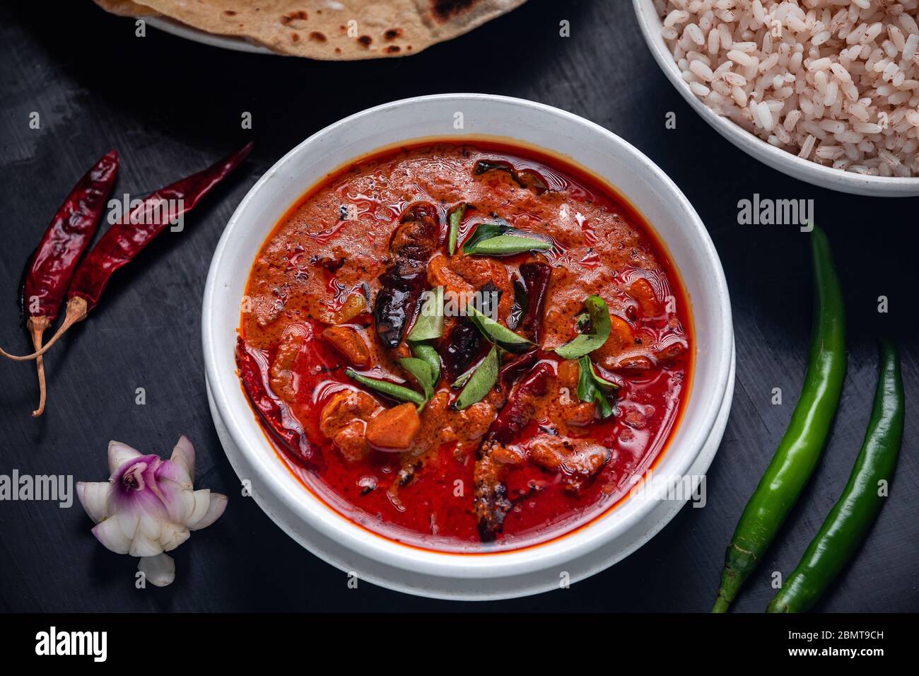 Fish Curry with Rice Stock Photo