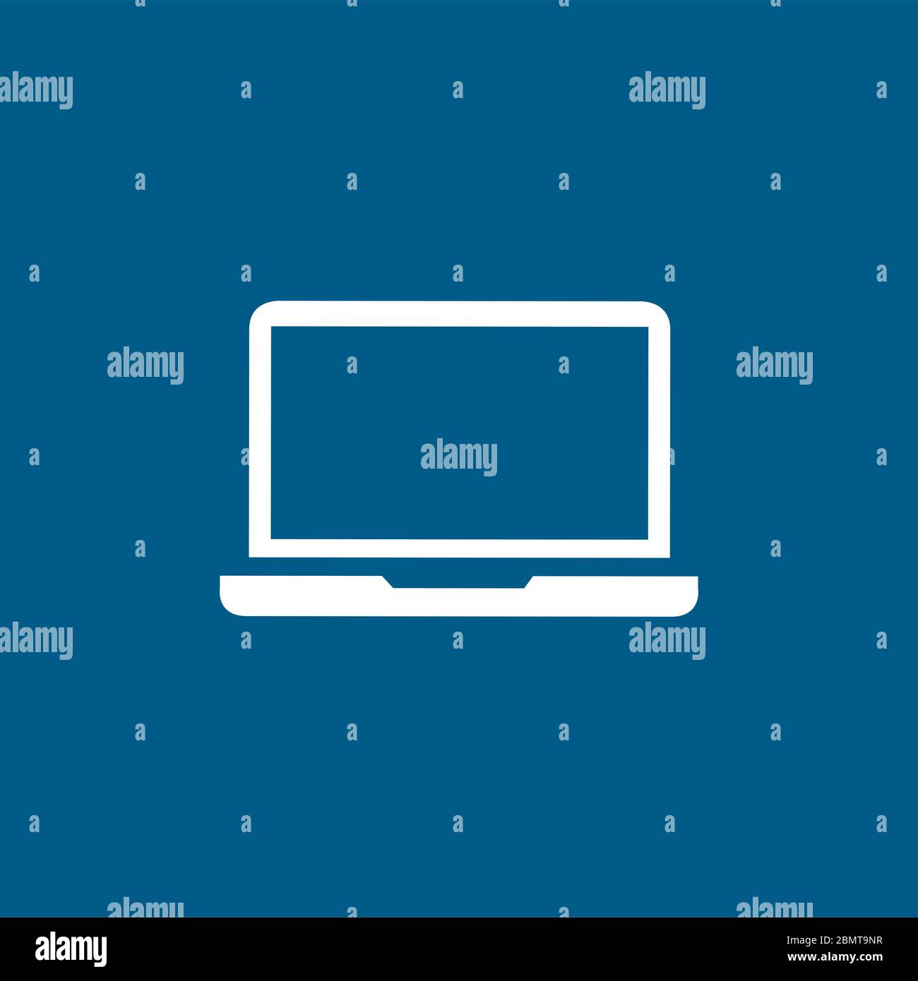 Laptop Icon On Blue Background. Blue Flat Style Vector Illustration ...