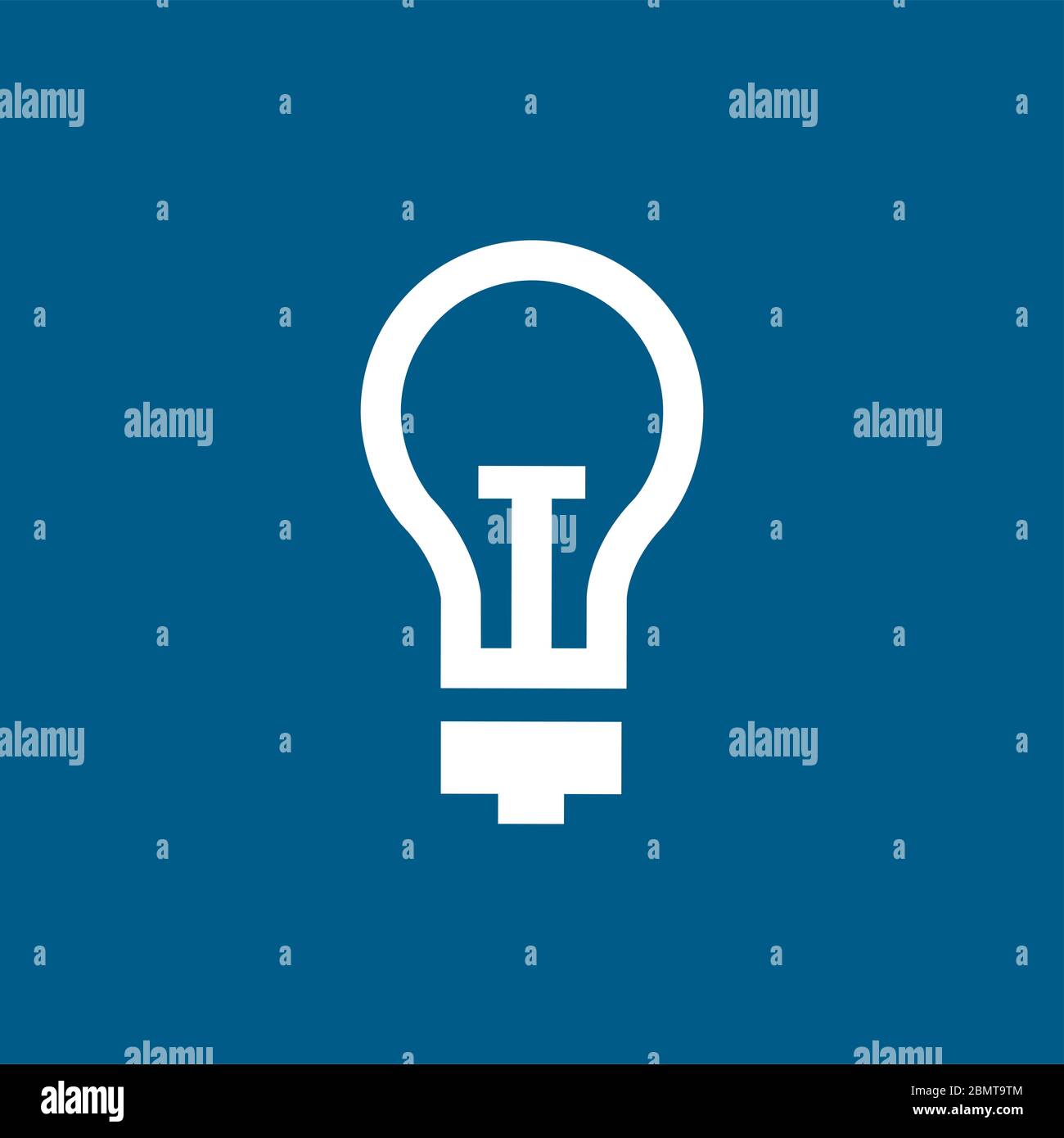 Light Bulb Icon On Blue Background. Blue Flat Style Vector Illustration ...