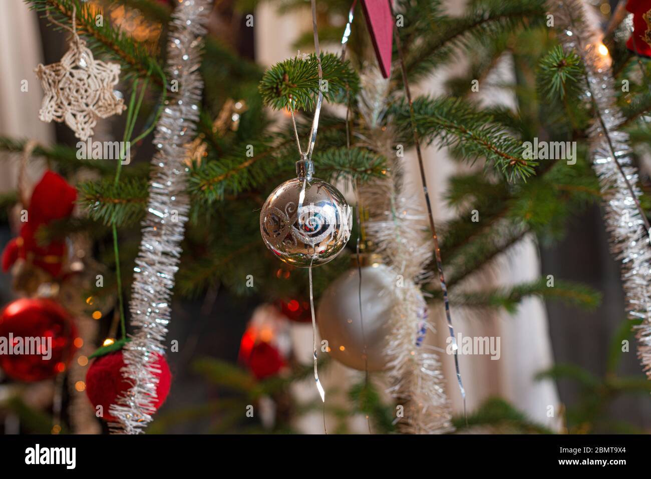Christmas decorations in a christmas tree Stock Photo - Alamy