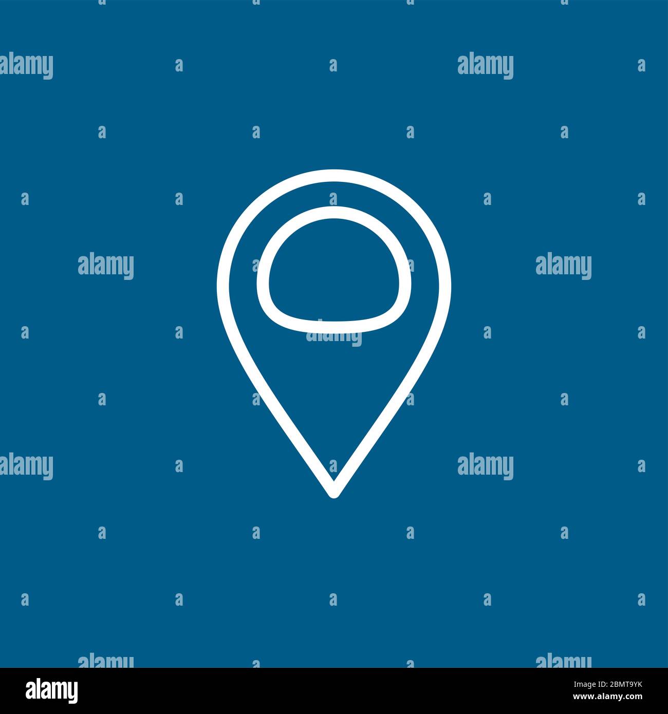 Locator Line Icon On Blue Background. Blue Flat Style Vector ...