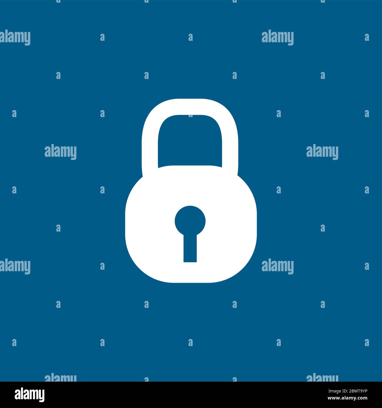 Lock Icon On Blue Background. Blue Flat Style Vector Illustration Stock ...