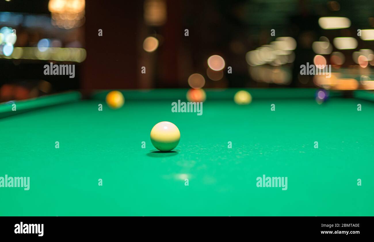 White ball on a pool table Stock Photo Alamy